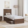 vidaXL Bettrahmen Braune Eiche und Silber 70 x 190 cm Holzwerkstoff