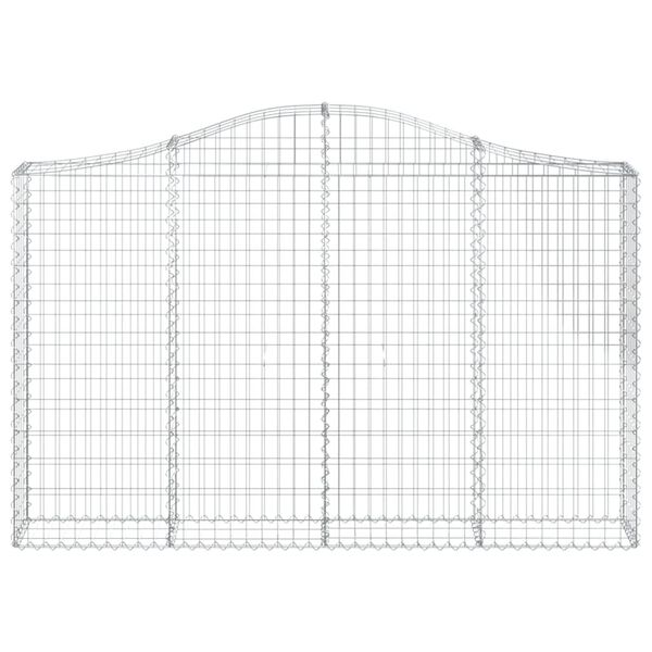 vidaXL Gabionen mit Hochbogen 7 Stk. 200x30x120/140cm Verzinktes Eisen
