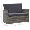 vidaXL 4-tlg. Garten-Lounge-Set mit Kissen Poly Rattan Grau