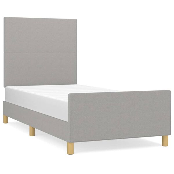 vidaXL Bettgestell ohne Matratze Hellgrau 80x200 cm Stoff