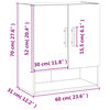 vidaXL Wandschrank Sonoma-Eiche 60x31x70 cm Holzwerkstoff
