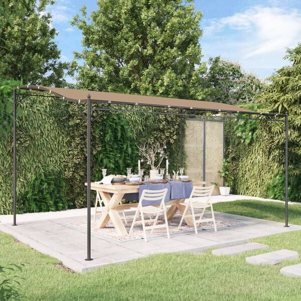vidaXL Markise Taupe 4x3 m 180 g/m&sup2; Stoff und Stahl