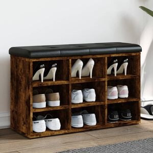 vidaXL Schuhbank R&auml;uchereiche 82x32x50 cm Holzwerkstoff