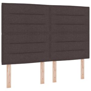 vidaXL LED Boxspringbett mit Matratze Dunkelbraun 140 x 200 cm Stoff