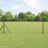 vidaXL Zaun mit Pfosten Grau 0,4 x 50 m Stahl und PVC