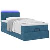 vidaXL Ottoman-Bett mit Matratze & LEDs Dunkelblau 90x190 cm Samt