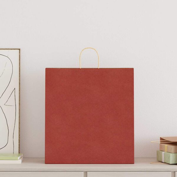 vidaXL Papiertragetaschen 250 Stk. mit Henkeln Rot 45x17x48 cm