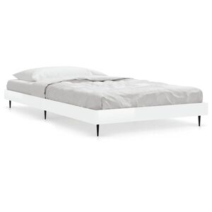 vidaXL Bettgestell Hochglanz-Wei&szlig; 100x200 cm Holzwerkstoff