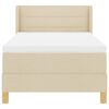 vidaXL Boxspringbett mit Matratze mit Kopfteil Creme 90 x 190 cm Stoff