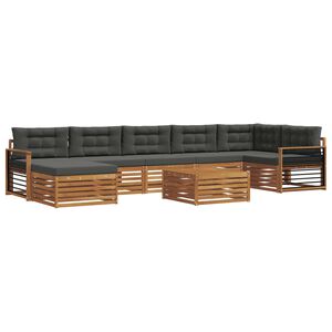 vidaXL Sofagarnituren 8 pcs Natur und Anthrazit Massivholz Akazie