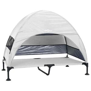 vidaXL Hochgelegtes Hundebett 127 x 81 x 108 cm Stoff und Stahl