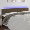 vidaXL LED Kopfteil Dunkelbraun 180x5x78/88 cm Stoff
