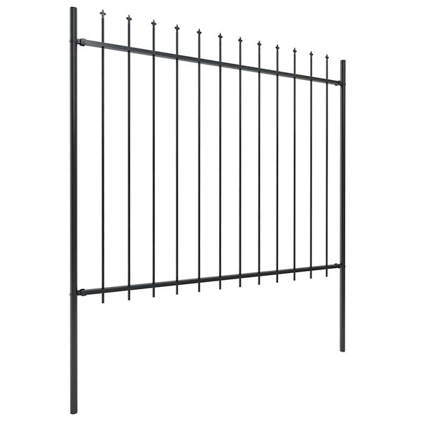 vidaXL Gartenzaun mit Speerspitze Stahl 1248 x 150 cm Schwarz
