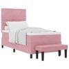 vidaXL Boxspringbett mit Kopfteil Rosa 190 x 90 cm Samt