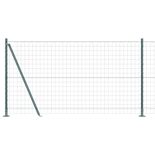 vidaXL Zaun mit Pfosten Gr&uuml;n 1,2 x 25 m Stahl