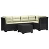 vidaXL 5-Sitzer Gartensofa mit Kissen Rattan-Look PP Anthrazit