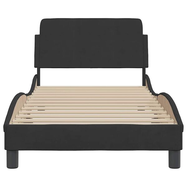 vidaXL Bettgestell mit Kopfteil "Dover" Schwarz 90x190 cm Samt