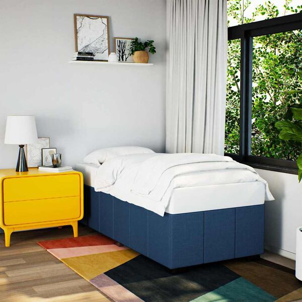 vidaXL Bettgestell ohne Matratze Blau 100x200 cm Stoff