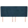 vidaXL Kopfteil mit Ohren Dunkelblau 203x23x118/128 cm Samt