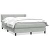 vidaXL Boxspringbett mit Matratze Hellgrau 160x220 cm Samt