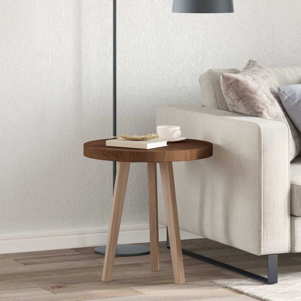 vidaXL Tischplatte Dunkelbraun &Oslash; 50 x 4 cm Massivholz Eiche