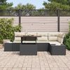 vidaXL Garten-Sofa-Set mit Speicher 6 pcs Schwarz Poly Rattan