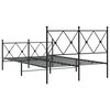 vidaXL Bettgestell mit Kopf- und Fu&szlig;teil Metall Schwarz 120x200 cm
