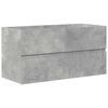 vidaXL 2-tlg. Badm&ouml;bel-Set Betongrau Holzwerkstoff