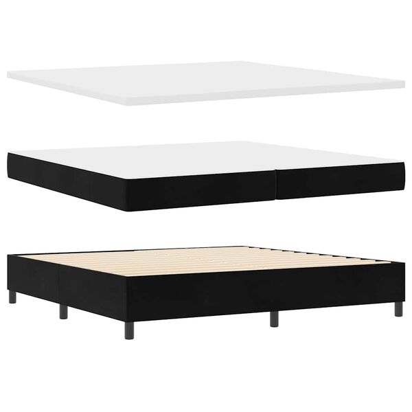 vidaXL Boxspringbett mit Matratze Schwarz 200 x 200 cm Samt