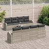 vidaXL Gartensofa-set Hellgrau 55 x 55 x 37 cm Poly-Rattan