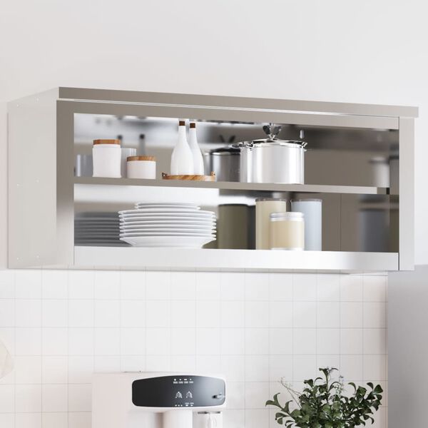 vidaXL K&uuml;chen-Wandschrank mit Ablage Edelstahl