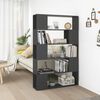 vidaXL B&uuml;cherregal Raumteiler Grau 100x24x155 cm Holzwerkstoff