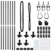 vidaXL Zaunpfosten 7 pcs Grau Stahl