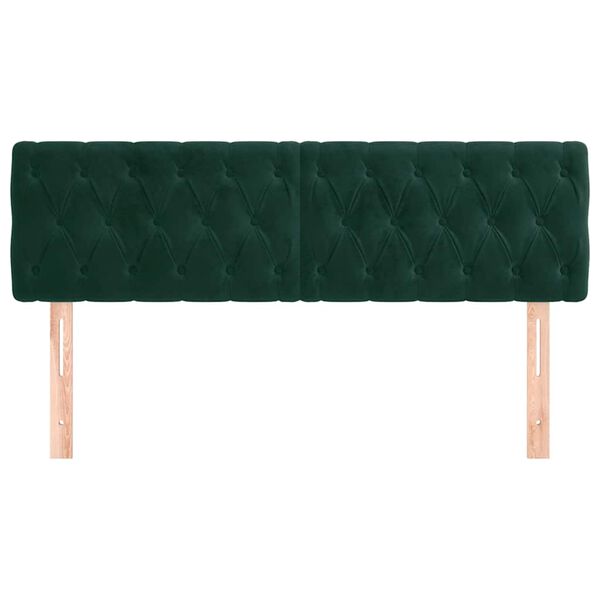 vidaXL Kopfteile 2 Stk. Dunkelgr&uuml;n 72x7x78/88 cm Samt