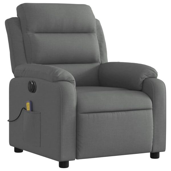 vidaXL Massagesessel Elektrisch Dunkelgrau Stoff