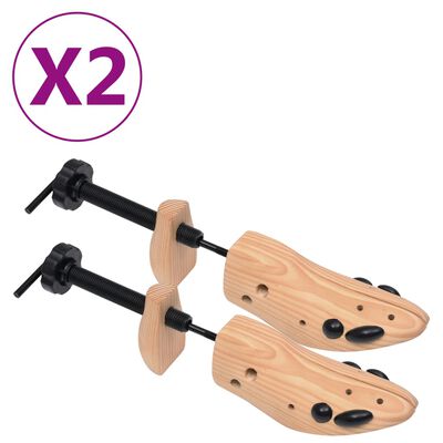 vidaXL Schuhspanner 2 Paar Größe 41-46 Kiefer Massivholz