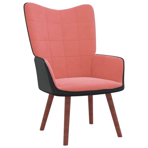 vidaXL Relaxsessel Rosa Samt und PVC