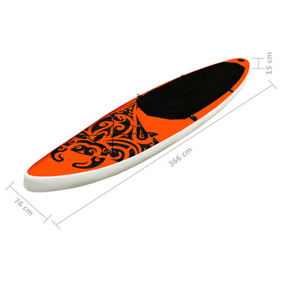 vidaXL SUP-Board-Set Aufblasbar 366x76x15 cm Orange