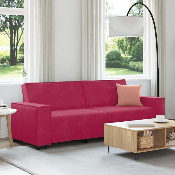 vidaXL 3-Sitzer-Sofa Weinrot 180 cm Samt