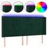 vidaXL LED Kopfteil Dunkelgr&uuml;n 183x16x118/128 cm Samt