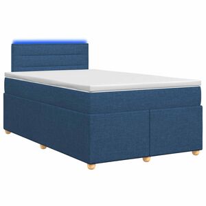 vidaXL Boxspringbett mit Matratze mit Kopfteil Blau 120 x 190 cm Stoff