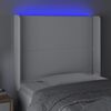 vidaXL LED Kopfteil Wei&szlig; 103x16x118/128 cm Kunstleder