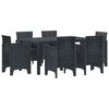 vidaXL Garten Essgruppe 7 pcs Anthrazit Polt Rattan