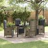 vidaXL Garten Essgruppe mit Kissen 5 pcs Grau Poly-Rattan
