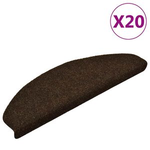 vidaXL Stufenmatten Selbstklebend 20 Stk. 65x21x4 cm Braun Halbrund Gro&szlig;