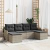 vidaXL Gartensofa-set Hellgrau Poly-Rattan