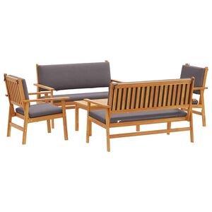 vidaXL Gartensofa-set 5 pcs Braun Massivholz Akazie