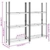 vidaXL Reifenregale mit 3 B&ouml;den 2 Stk. Silbern 110x40x200 cm Stahl