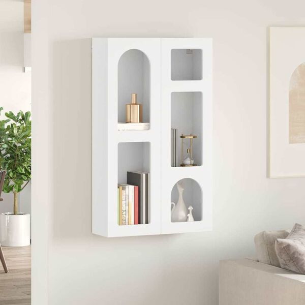 vidaXL H&auml;ngeschrank mit Regal Wei&szlig; 59 x 20 x 100 cm Holzwerkstoff