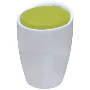 vidaXL Hocker Wei&szlig; und Gr&uuml;n Kunstleder